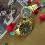 ست ساعت مچی الگانس مدل 81245 زنانه و مردانه | موتور ژاپنی، کرنوگراف - Image 2