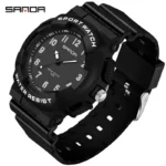 ساعت مچی پسرانه اسپرت SANDA مدل اورجینال موتور ژاپنی مشکی - Image 3