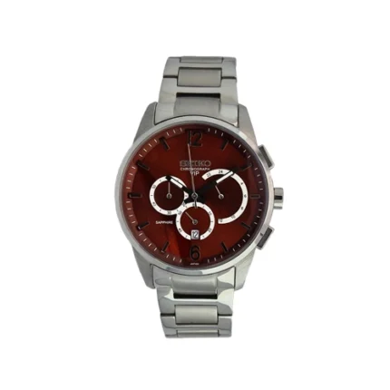 ساعت مردانه سیکو کرنوگراف صفحه قهوه‌ای