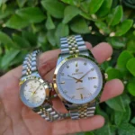 ست ساعت زنانه و مردانه دو رنگ طلایی پرستیژ مدل P9205 - Image 2