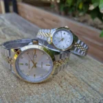 ست ساعت زنانه و مردانه دو رنگ طلایی پرستیژ مدل P9205 - Image 4