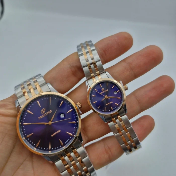 ساعت ست زنانه و مردانه پرستیژ مدل P9204 Limited 500 – ترکیب سرمه‌ای و طلایی - Image 4