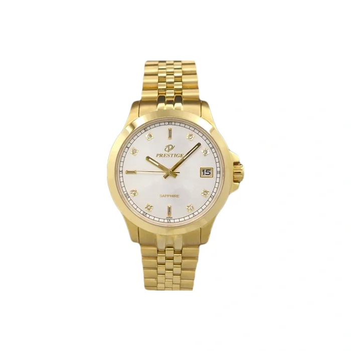 ساعت مردانه پرستیژ مدل P9050M LIMITED 500؛ صفحه سفید نگین‌دار و شیشه یاقوت کبود - Image 1