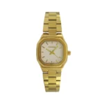 ساعت زنانه سیتیزن مدل مربعی طلایی با صفحه سفید صدفی