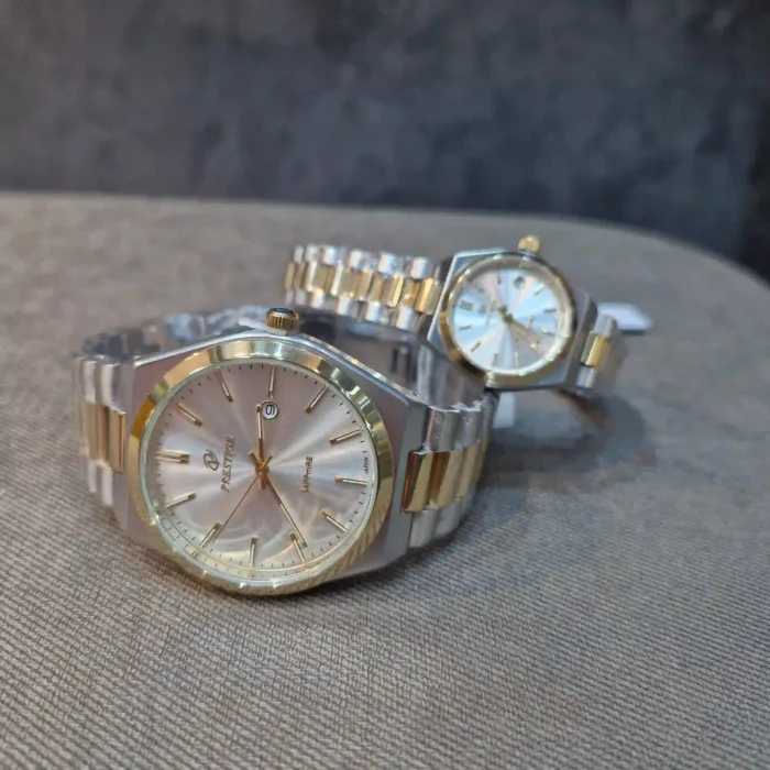 ساعت ست زنانه و مردانه پرستیژ مدل 9201 دورنگ طلایی - Image 2