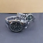 ساعت ست زنانه و مردانه پرستیژ مدل 9201 دودی مات با صفحه سبز - Image 2