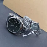 ساعت ست زنانه و مردانه پرستیژ مدل 9201 دودی مات با صفحه سبز - Image 3