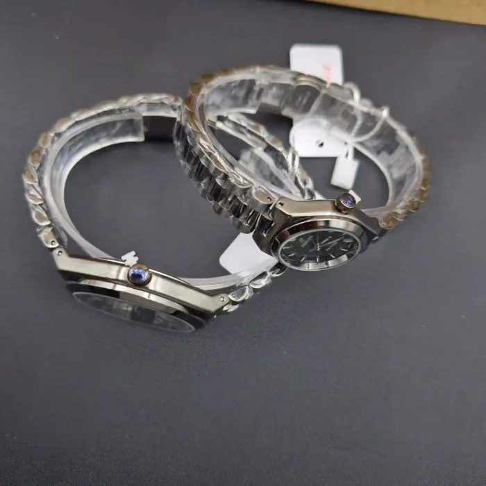 ساعت ست زنانه و مردانه پرستیژ مدل 9201 دودی مات با صفحه سبز - Image 4