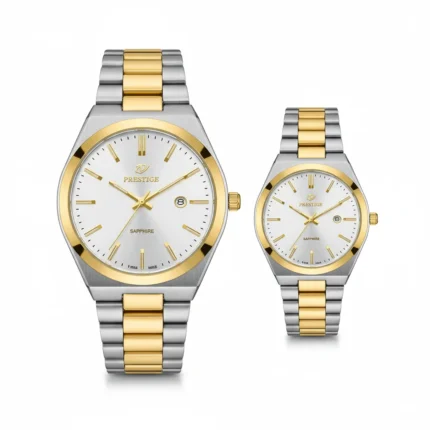 ساعت ست زنانه و مردانه پرستیژ مدل 9201 دورنگ طلایی