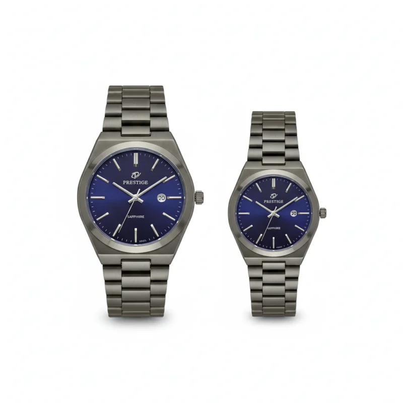 ساعت ست زنانه و مردانه پرستیژ مدل 9201 دودی سرمه‌ای