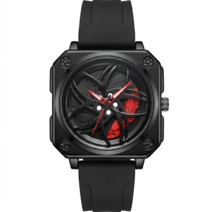 ساعت مردانه رینگی قرمز مربعی