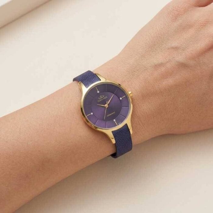 ساعت زنانه الگانس حصیری سرمه‌ای Women's Elegance watch