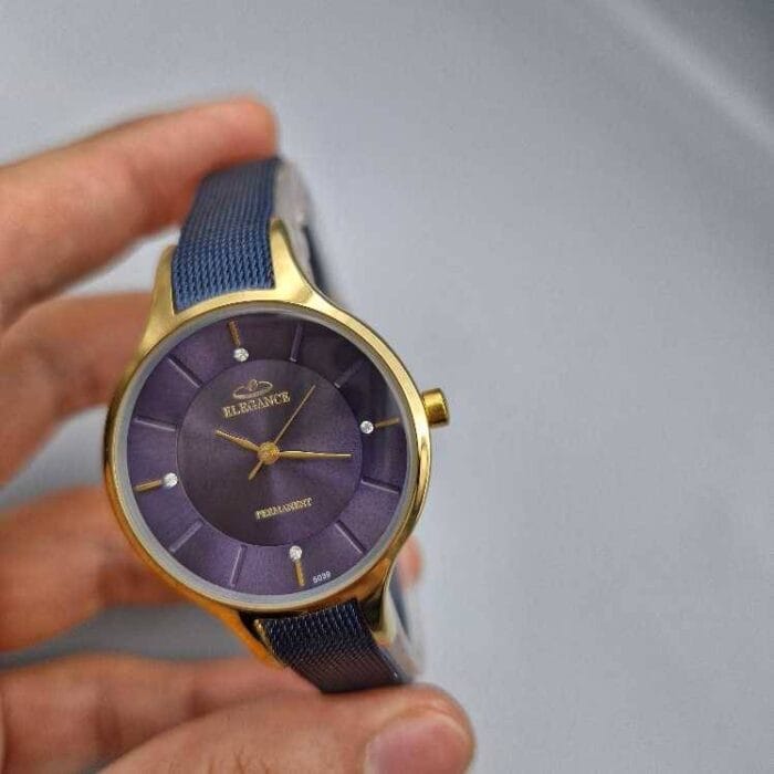 ساعت زنانه الگانس حصیری سرمه‌ای Women's Elegance watch - Image 3