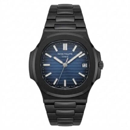 ساعت پتک فیلیپ ناتیلوس مردانه صفحه سرمه‌ای استیل مشکی patek philippe