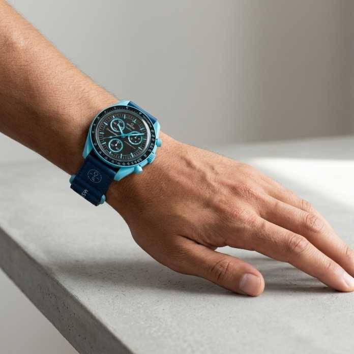 ساعت مردانه امگاسواچ MoonSwatch Mission to Neptune OMEGA x Swatch
